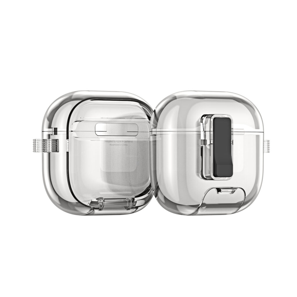 Ốp Case bảo vệ Dux Ducis PECR Series cho Airpods Pro 3/ Airpods 4, Khoá An Toàn, Có Chân Chống Điện Thoại_ Hàng chính hãng