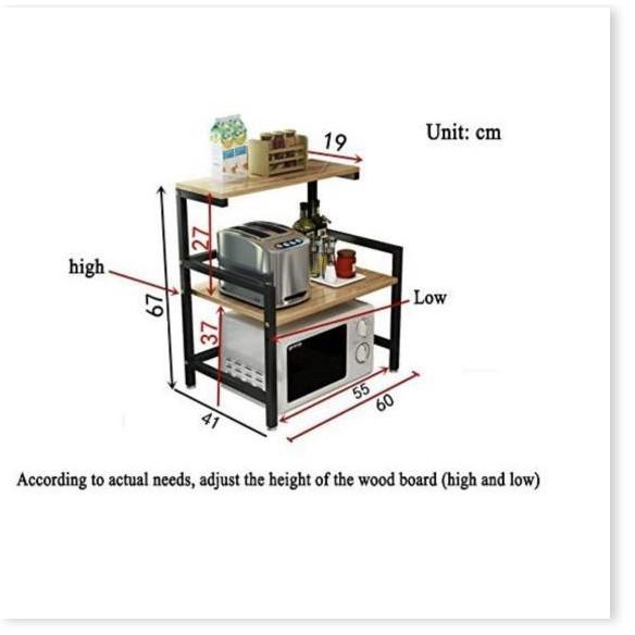 Kệ bếp lò vi sóng 2F Japan Kitchen Gỗ Nâu Đen