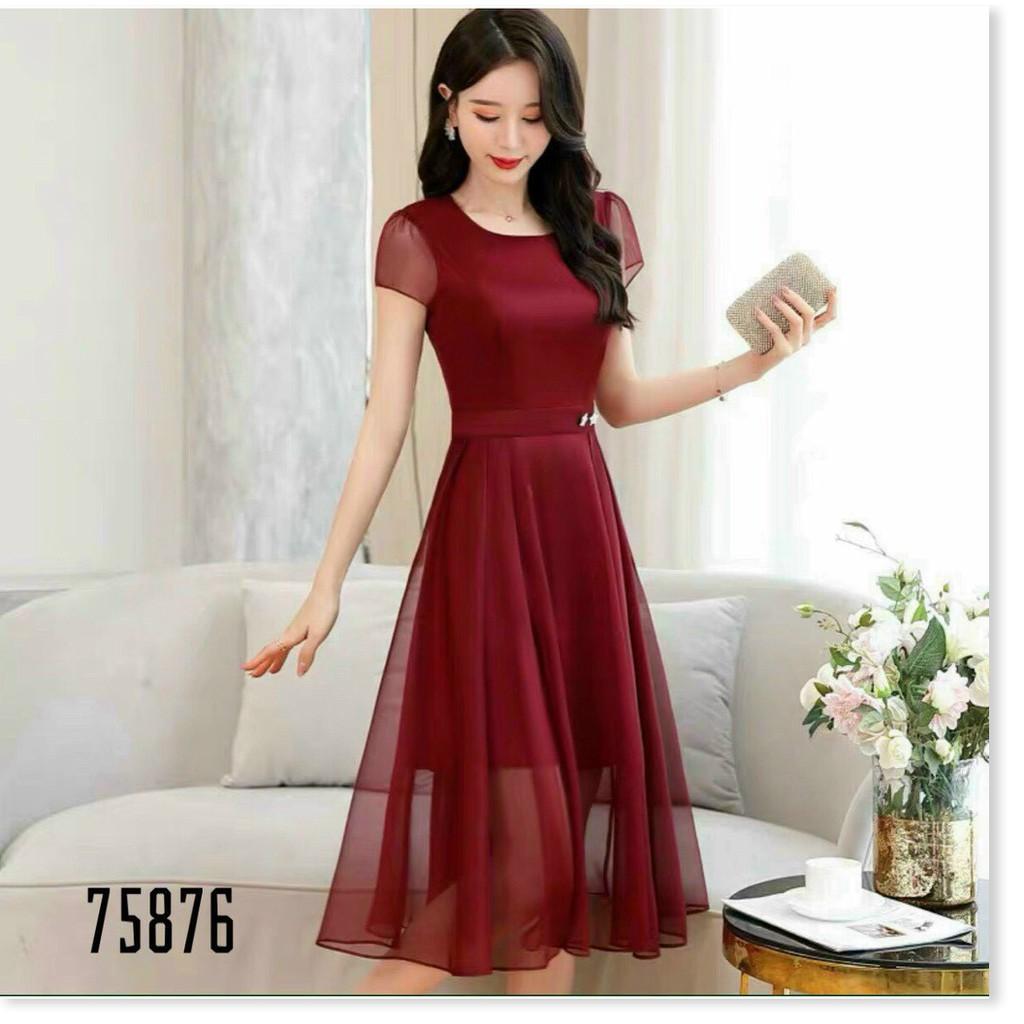 ĐẦM VOAN CHIFFON,CHẤT LIỆU VÃI THOÁNG MÁT,THIẾT KẾ HỌA TIẾT TRƠN NHƯNG KHÔNG KÉM PHẦN SANG TRỌNG KHÁNH AN STORE