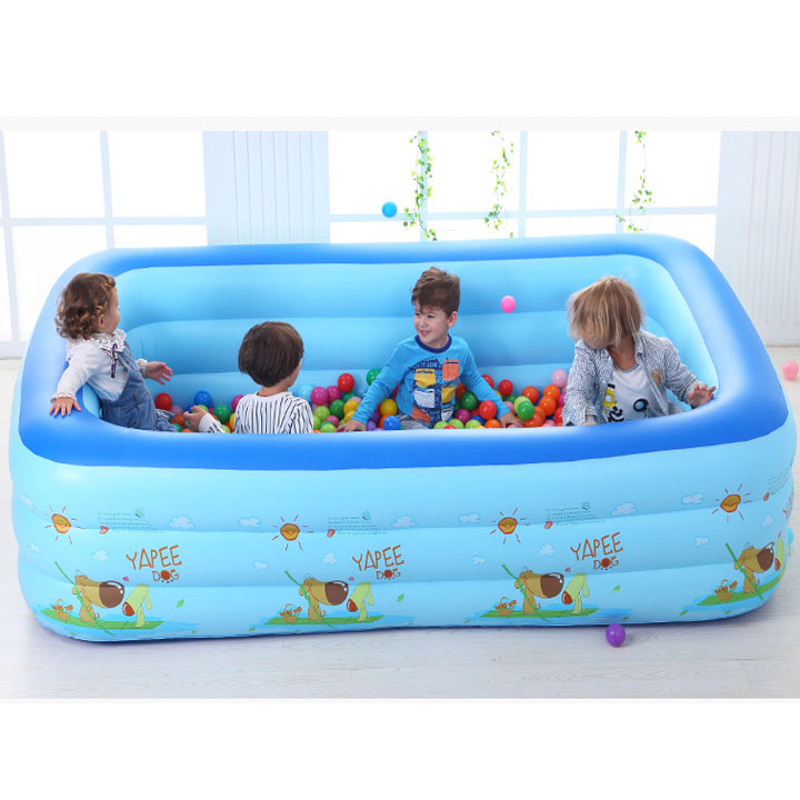 Bể Bơi Phao 3 Tầng Đáy Chống Trượt Kích Cỡ 130x85x50 cm  Tặng Bơm Điện