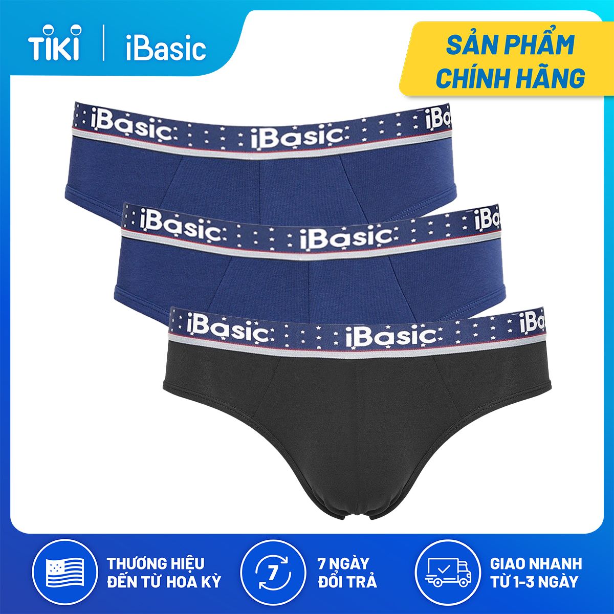 Combo 3 quần lót nam brief iBasic PANM077