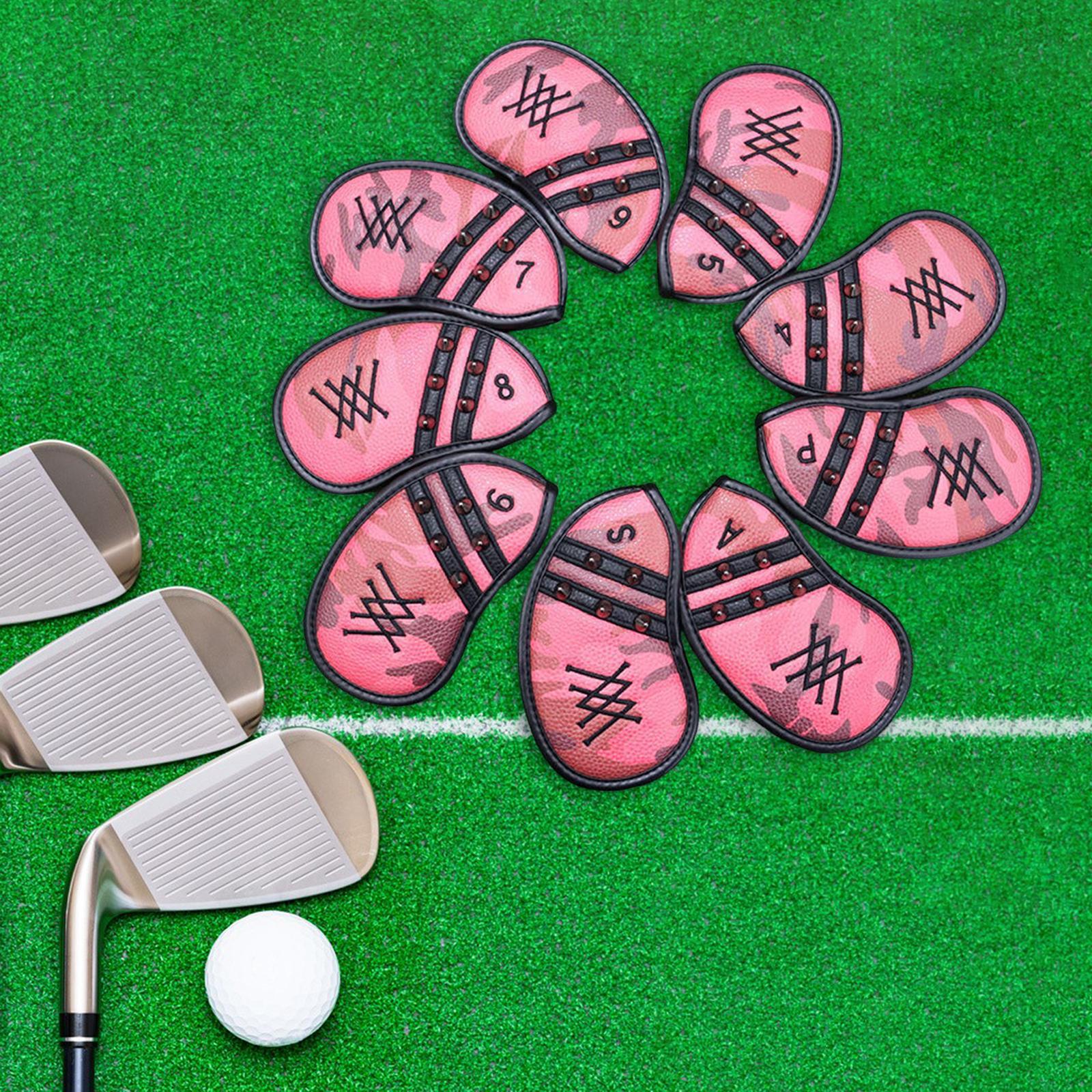 8Pcs Golf Iron Headcover Club Head Cover Head Protector Waterproof Colorful