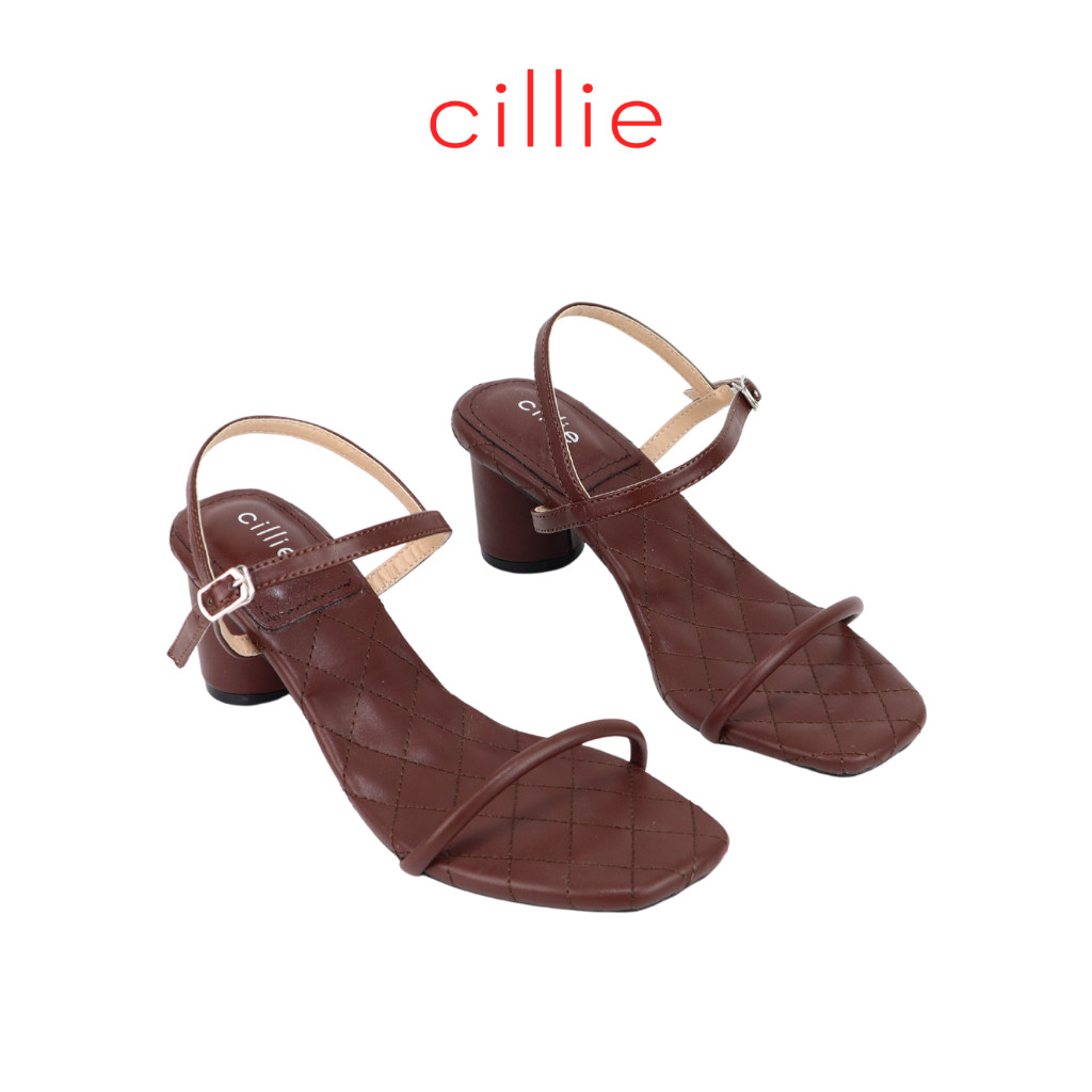 Giày sandal nữ quai dây ngang cao 5cm Cillie 1231