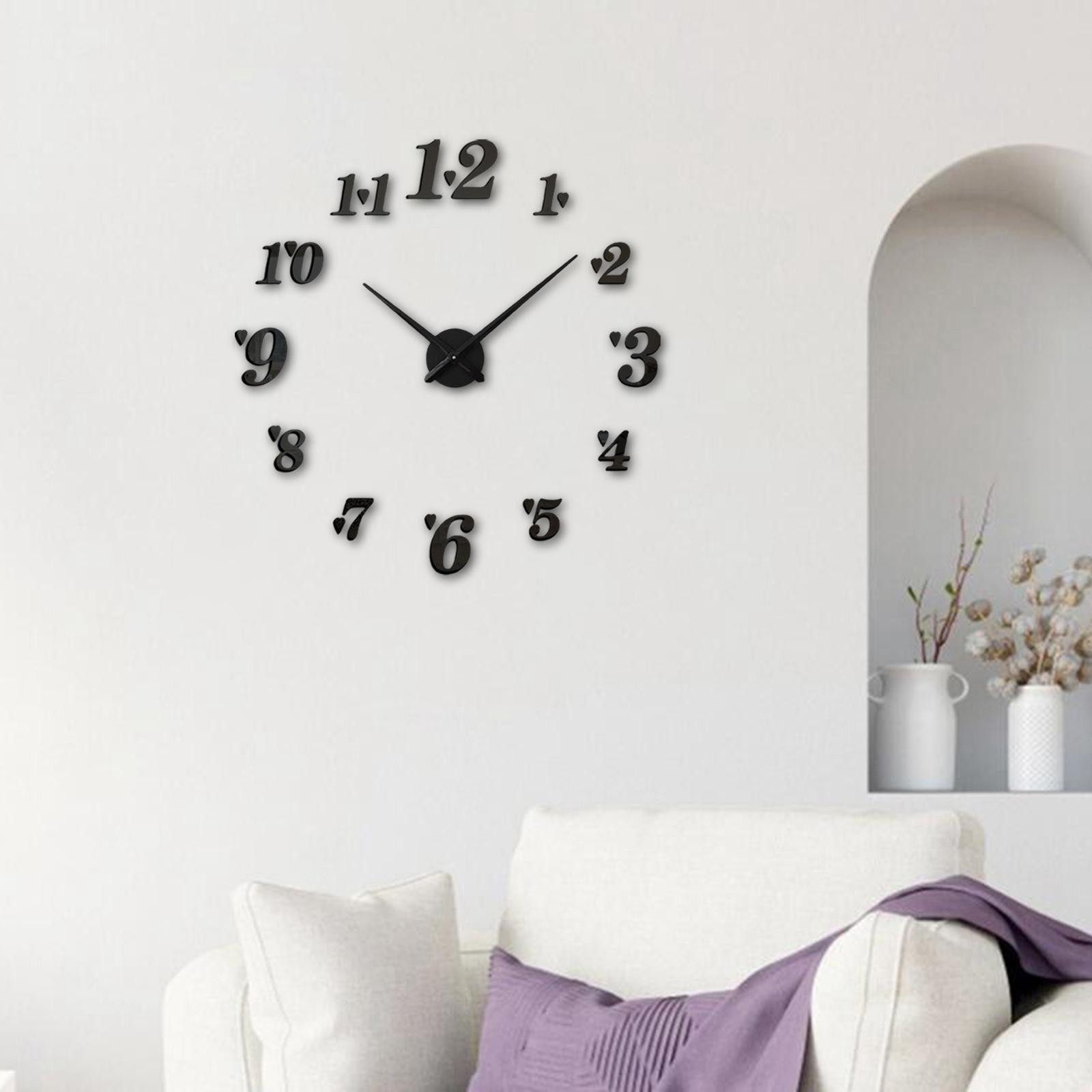 Acrylic DIY Wall Clock Large Wall Stickers Clock Arabic Numerals for School