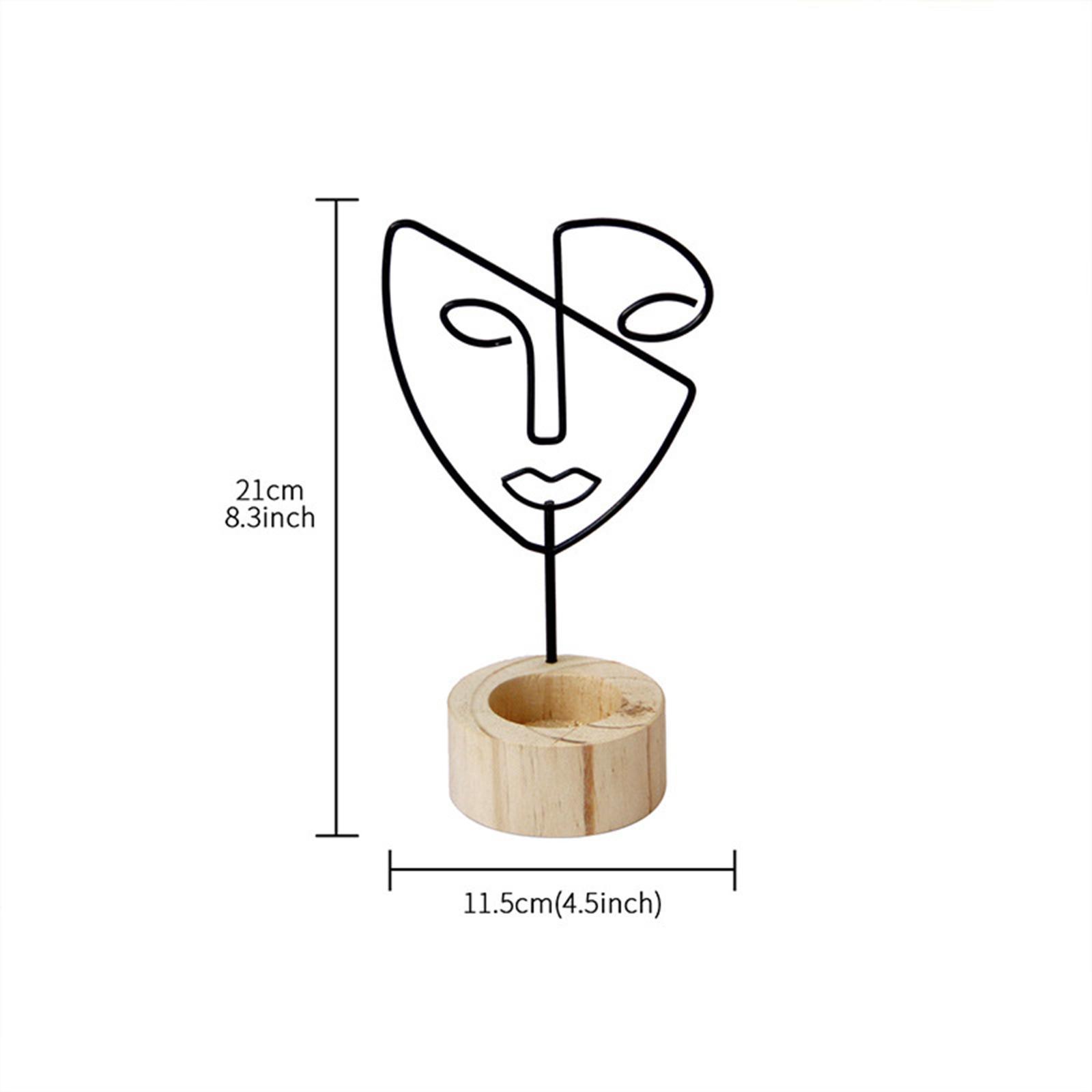 Candlestick Holders Abstract Face Statue Figurines Tealight Candleholder