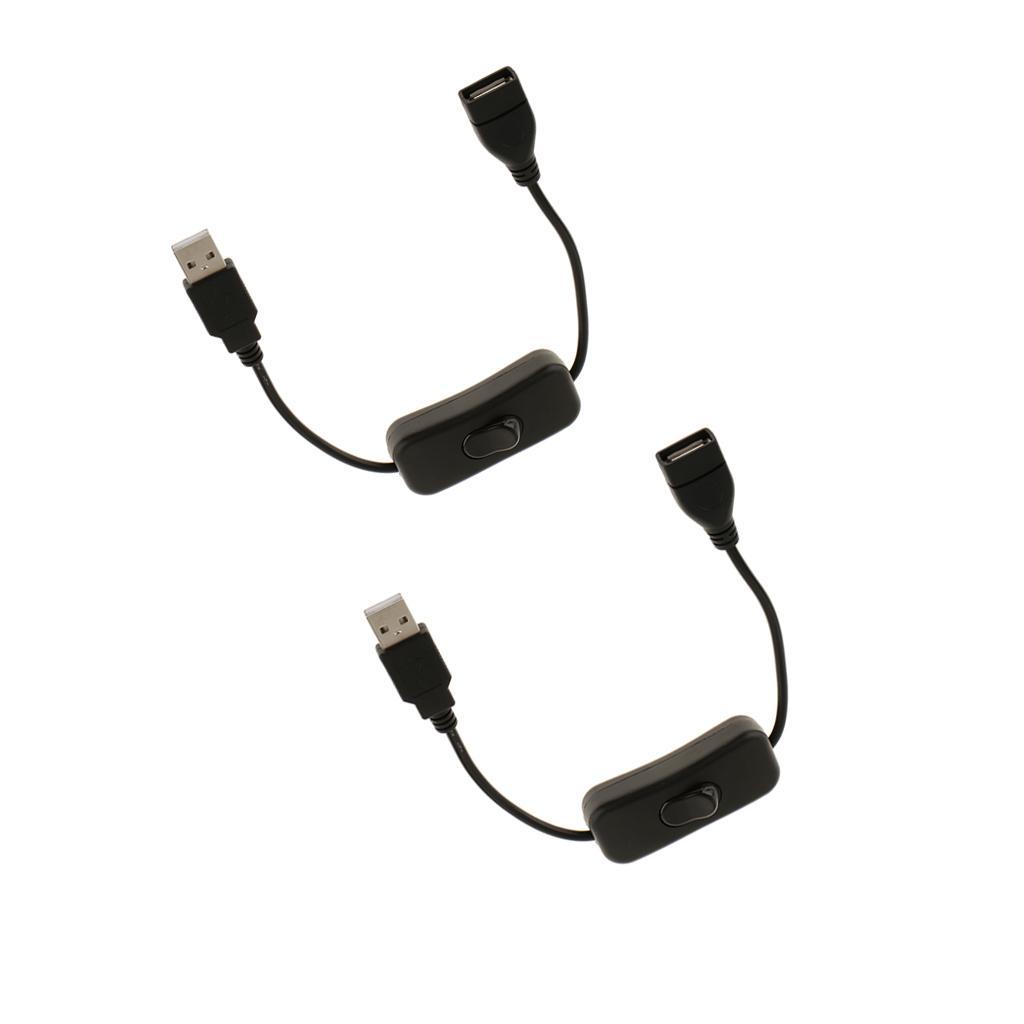 2 Pieces USB A Male To A Female Extenstion Cable With Switch On/Off