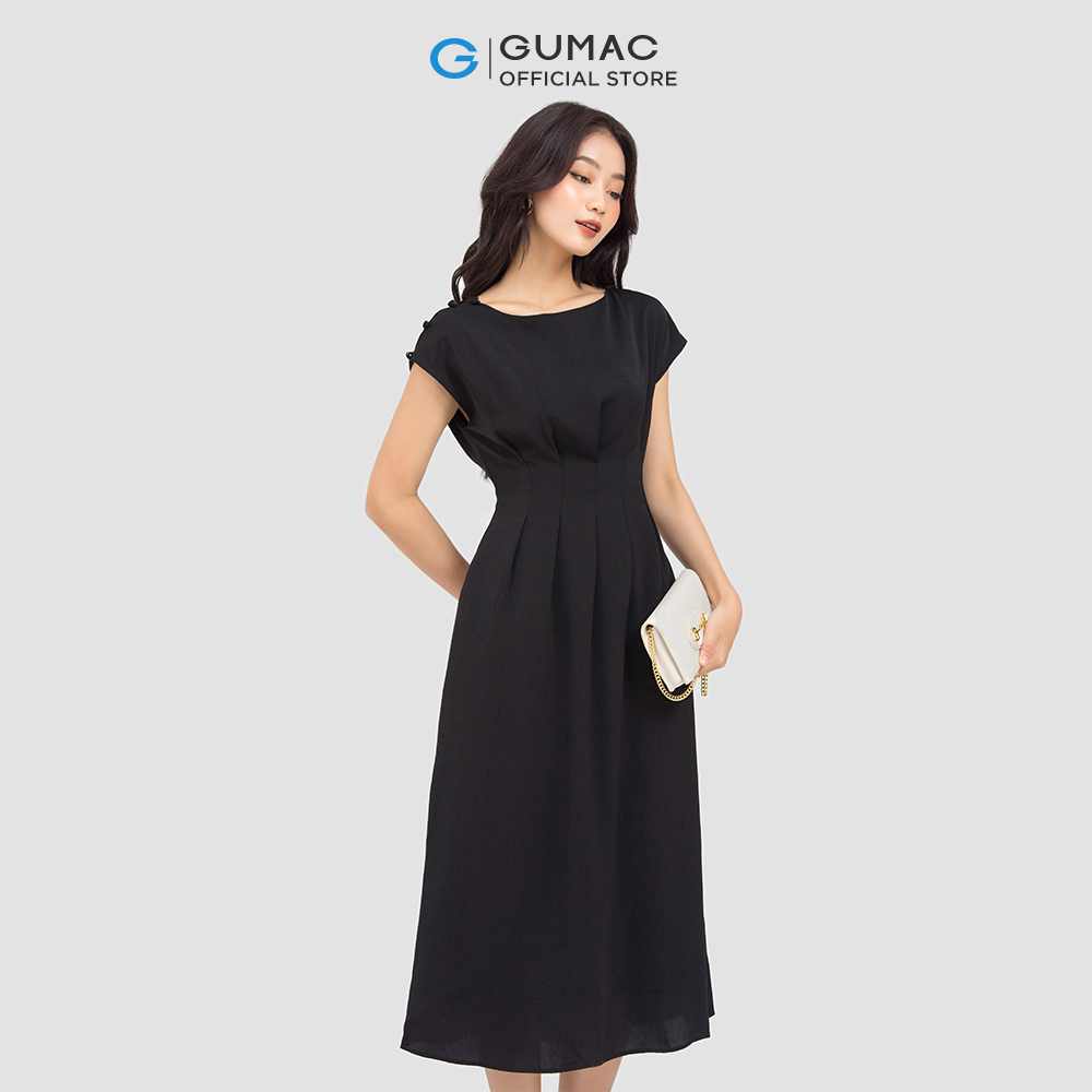 Đầm nữ GUMAC DC06044 form chữ A dáng dài sang chảnh