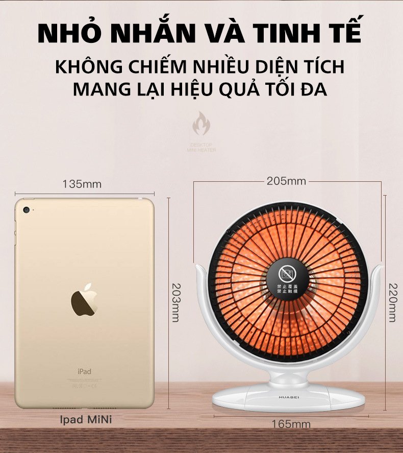 Máy sưởi mini để bàn HuaBei HBH-6A tiện lợi giữ ấm phòng ngủ