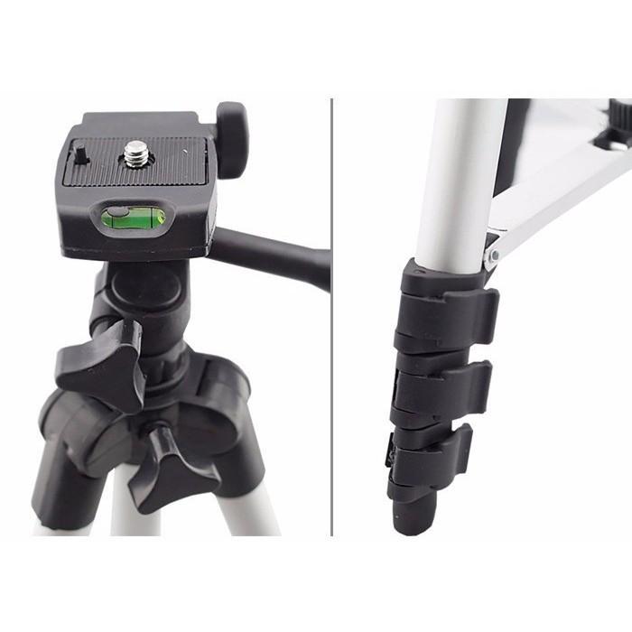 Chân máy chụp hình Tripod 3110 + Remote + Đầu kẹp điện thoại (Tặng Kèm Tai Nghe Jack 3.5) Fsuper