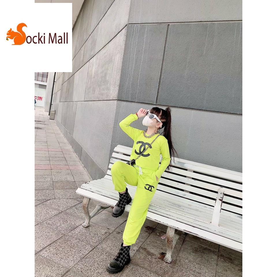 Thời trang trẻ em - Đồ bộ quần áo thun bé gái, kiểu lửng dài thời trang cho bé, thun cotton