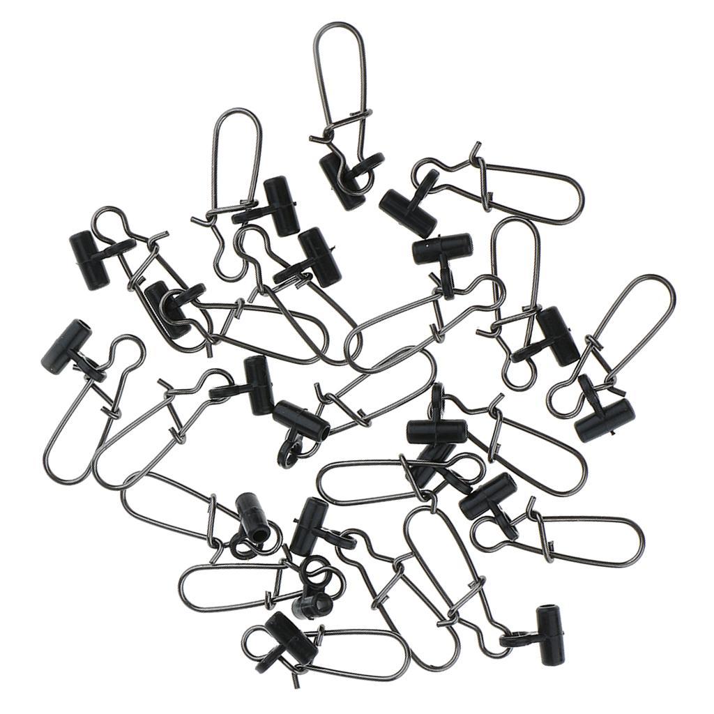 20Pcs Heavy Duty Sinker Slides with Stainless Steel Snaps High-strength Fishing Braid Line Sinker Slider Slides Swivels