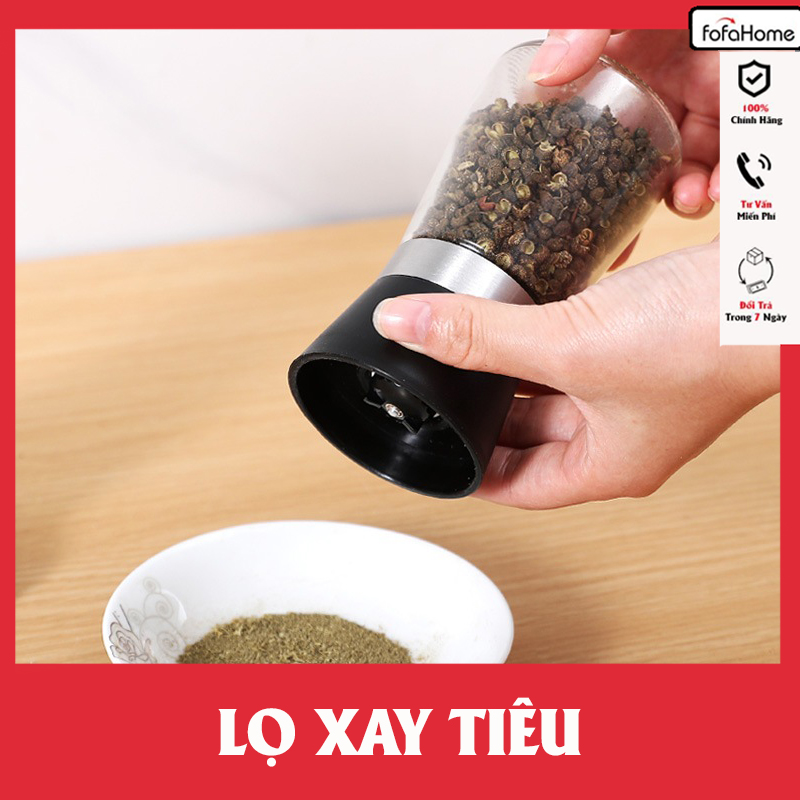 Lọ Xoay Tiêu Thủy Tinh Lọ Xay Hạt Tiêu Cầm Tay Siêu Nhanh Sang Trọng - Giao Màu Ngẫu Nhiên