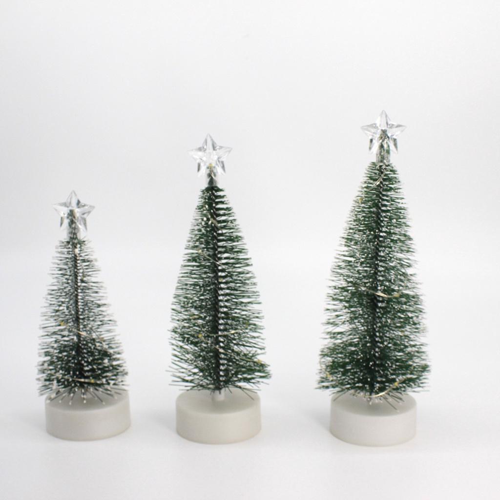 Bộ cây thông giáng sinh gắn đèn led phát sáng xinh xắn trang trí phòng khách / phòng ngủ