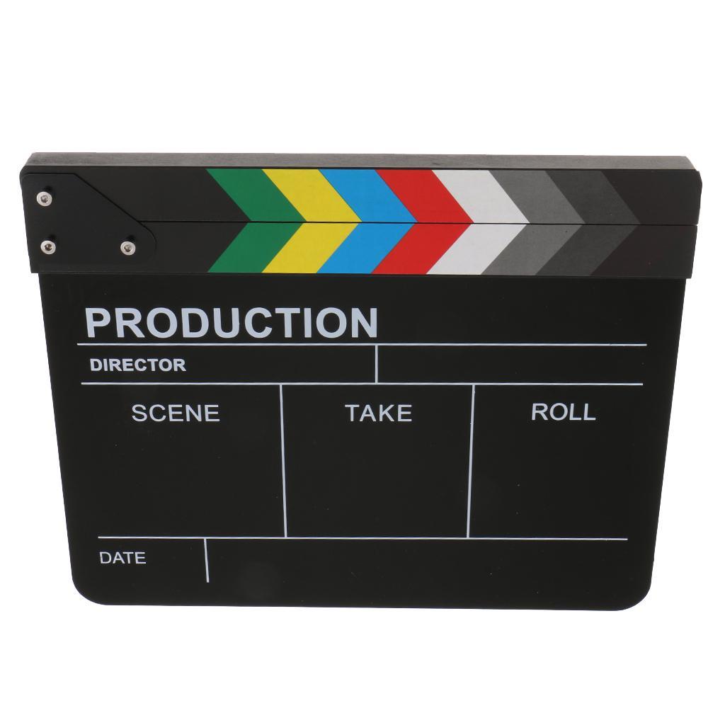 Movie Director Acrylic Slate Clapboard with Color Sticks (Black)