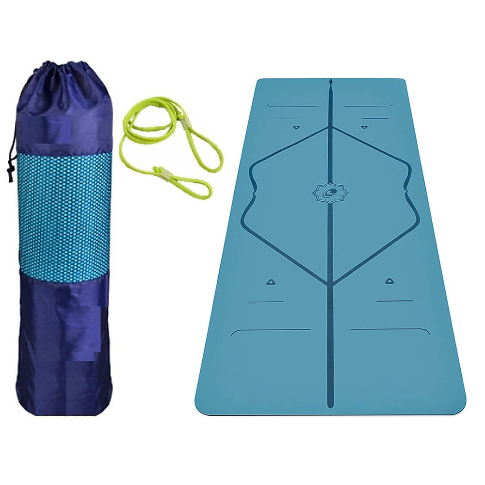 Thảm Yoga Định Tuyến TPE 2 Lớp Cao Cấp Amalife + Bao Thảm + Dây Buộc