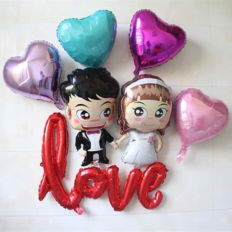 Bong Bóng Hình Cô Dâu Chú Rể Mẫu Mới