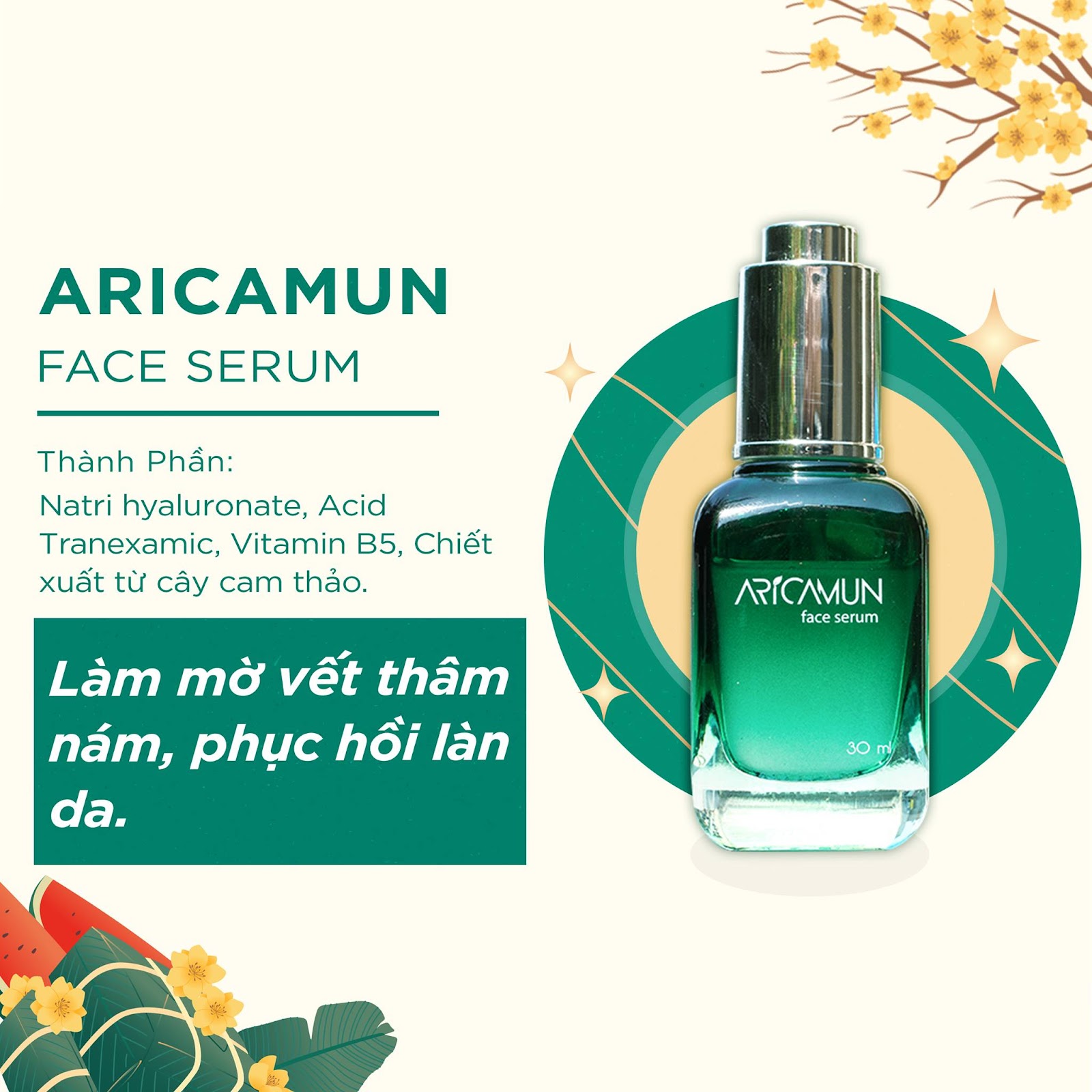 Tinh Chất Dưỡng Da Aricamun Serum Cấp ẩm, Phục Hồi Và Làm Mờ Thâm Nám