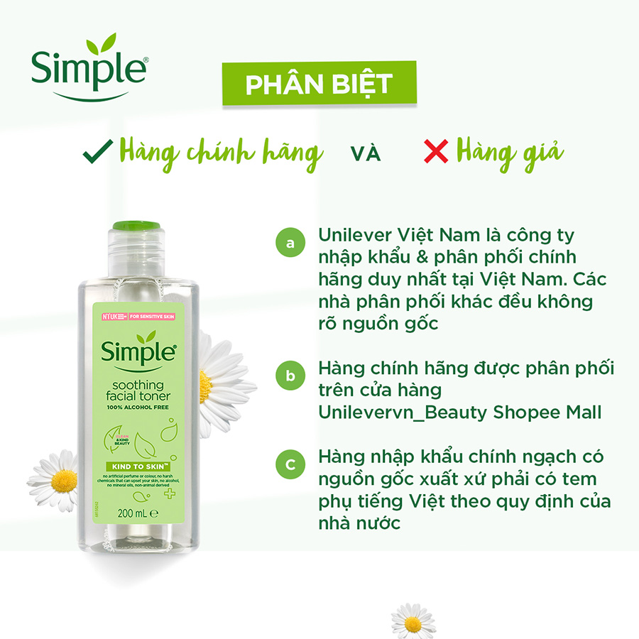 Combo Simple Tẩy trang Micellar 200ml + Sữa rửa mặt 150ml + Nước hoa hồng Toner 200ml cho da sạch khỏe đàn hồi [Chính hãng độc quyền]