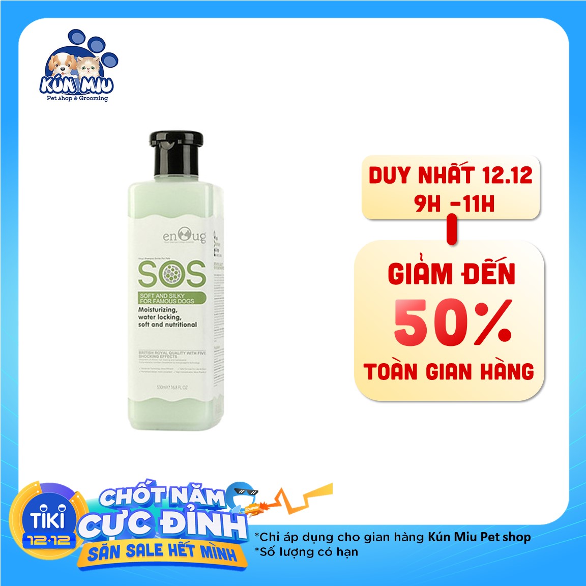 Sữa Tắm Cho Chó SOS - Giúp Mềm Mượt Lông (530ml)