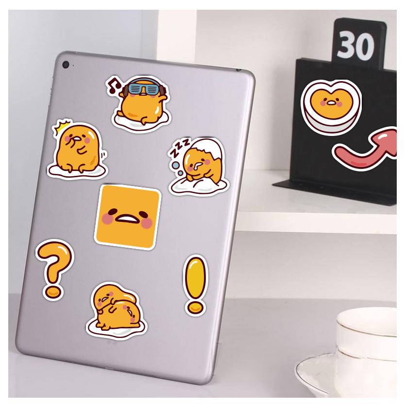 Sticker Trứng lười Gudetama chibi hoạt hình trang trí mũ bảo hiểm,guitar,ukulele,điện thoại,sổ tay,laptop