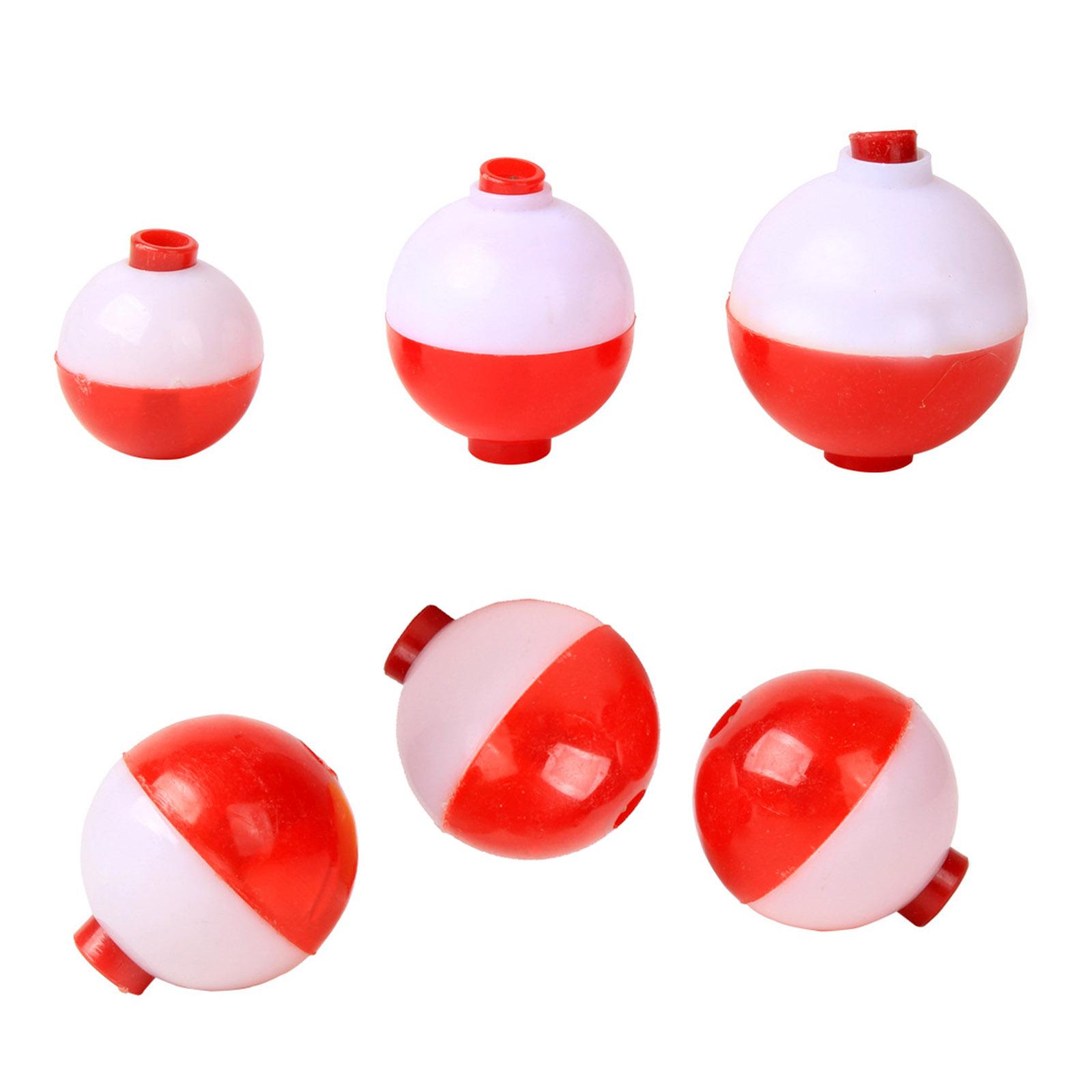 10 Pack Bobber Bulk Hard Plastic Fishing Float, Fishing Bobbers Snap-on Floats, Red and White