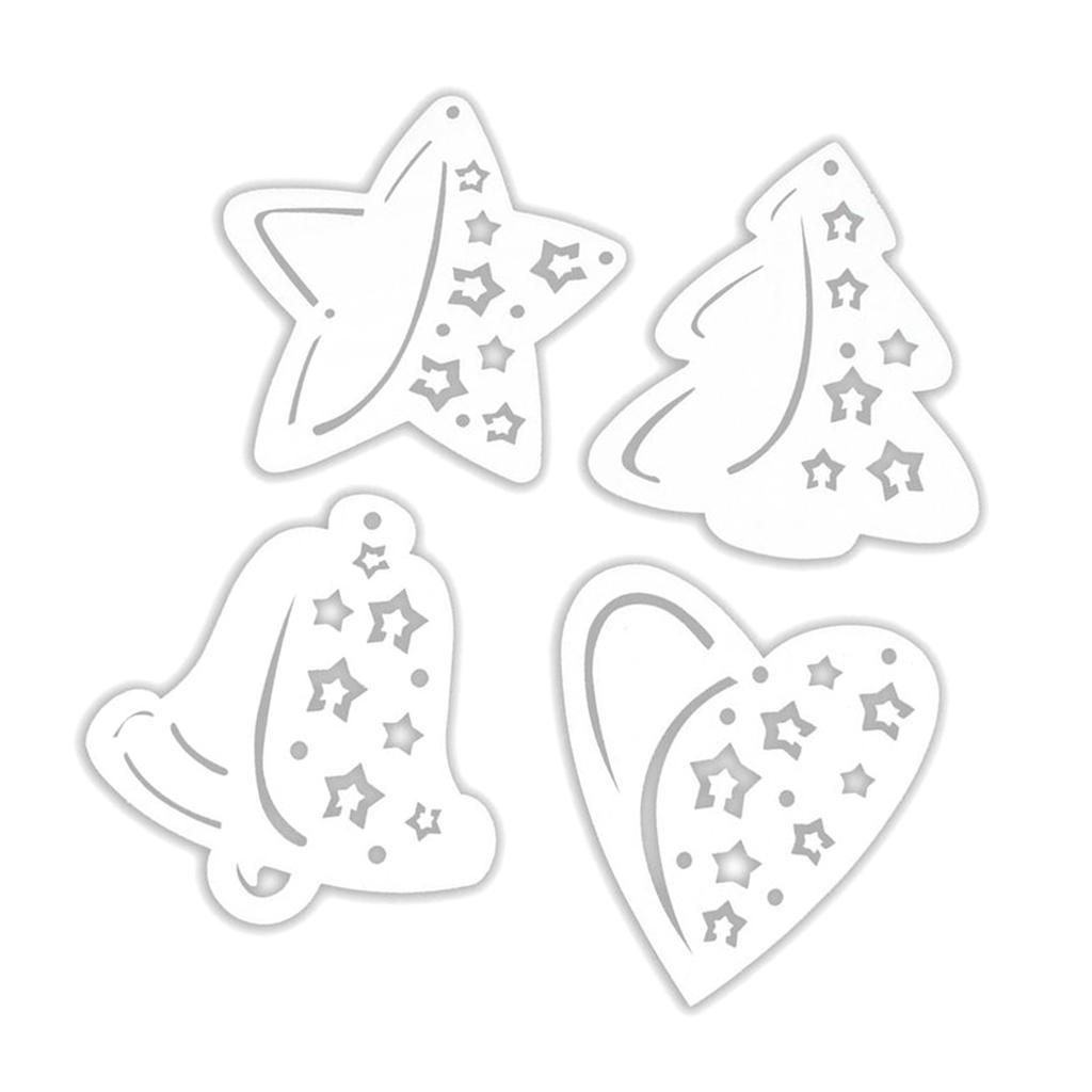 4pcs Snowflake Christmas Pendant Ornaments Window Clings