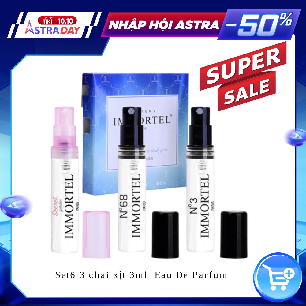 (Hộp 3 | Set 6) Nước Hoa IMMORTEL Paris | Secret Garden, N°68, N°3 | 3x3 mL – EDP Chính Hãng Pháp