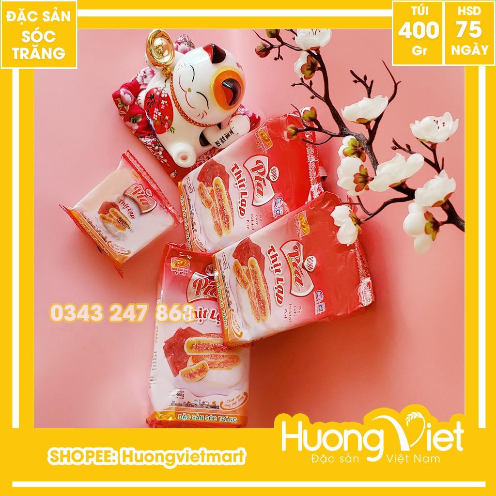 Bánh pía thịt lạp Tân Huê Viên 400g, bánh pía nhân măn, bánh pía Sóc Trăng chính hãng túi 4 bánh bao bì riêng