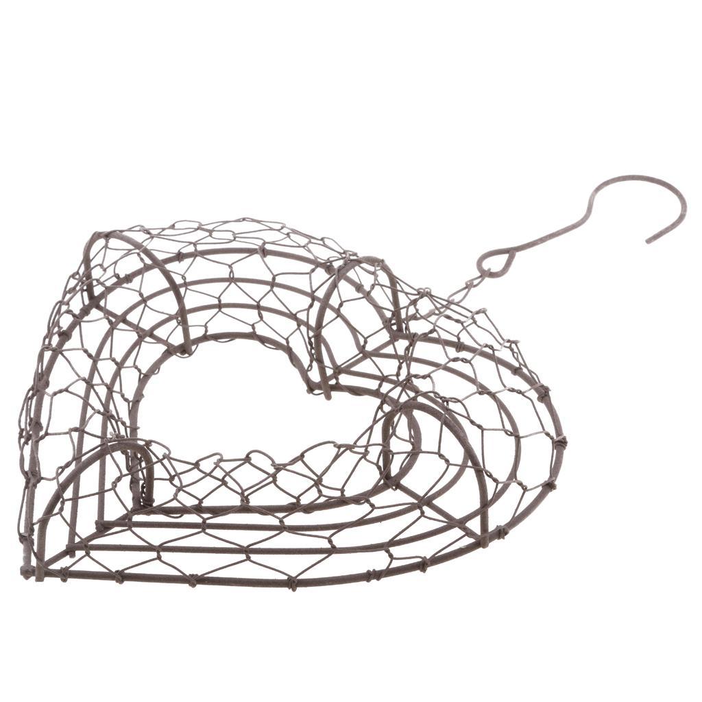 2pcs Iron Frame Ball&Heart Succulent Pot Metal Planter Iron Box Romantic