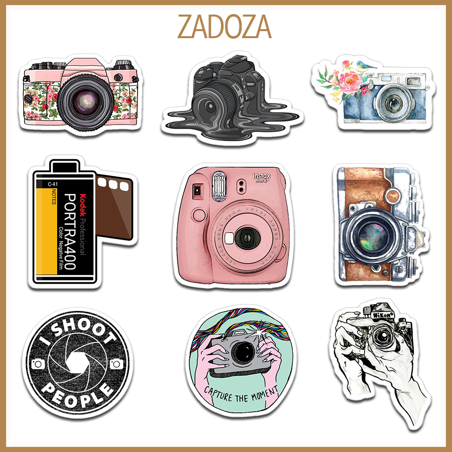 Sticker máy ảnh, camera decal dán laptop , điện thoại hình dán trang trí