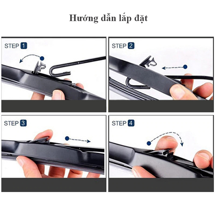 Gạt Mưa Ô Tô Silicone Hybrid 3 Khúc Thay Tại Nhà Chỉ 3 Phút