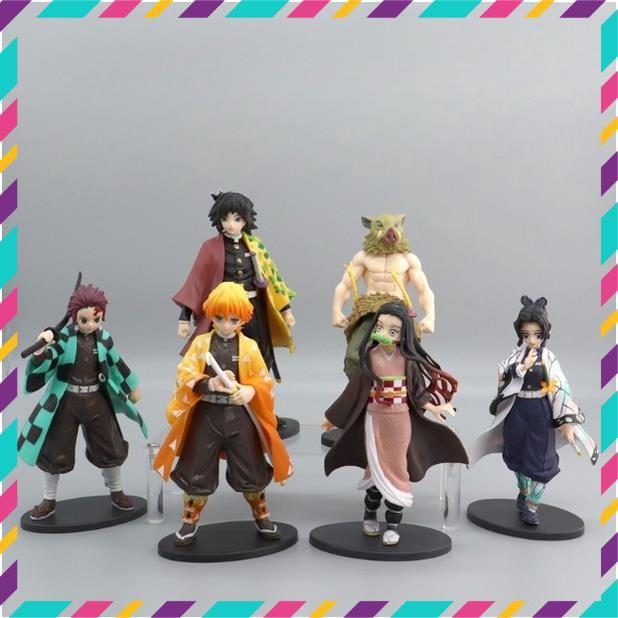 Mô Hình Thanh Gươm Diệt Quỷ , Tanjirou , Nezuko , Zenitsu , Inosuke , Giyuu - Figure Kimetsu No Yaiba, Cao 18-20cm