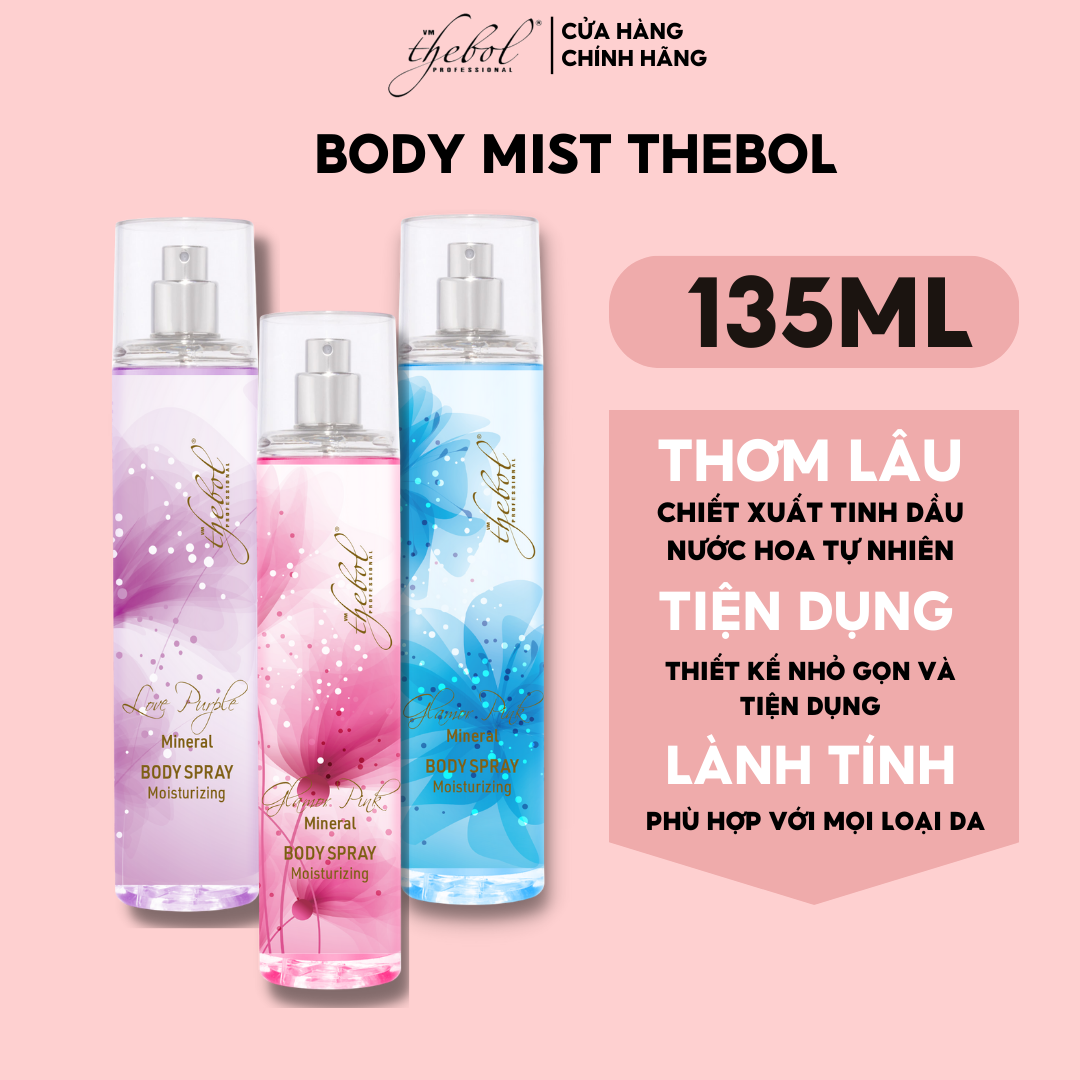 Xịt thơm toàn thân body mist Thebol 135ml lưu hương thơm lâu