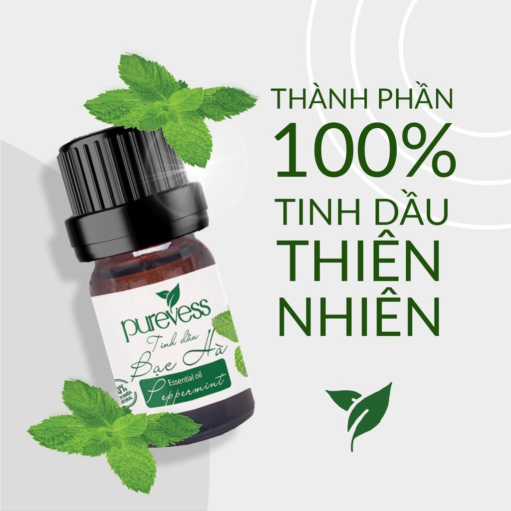 Tinh dầu Bạc Hà Purevess, thiên nhiên nguyên chất, giúp thư giãn và đuổi muỗi. 100ml