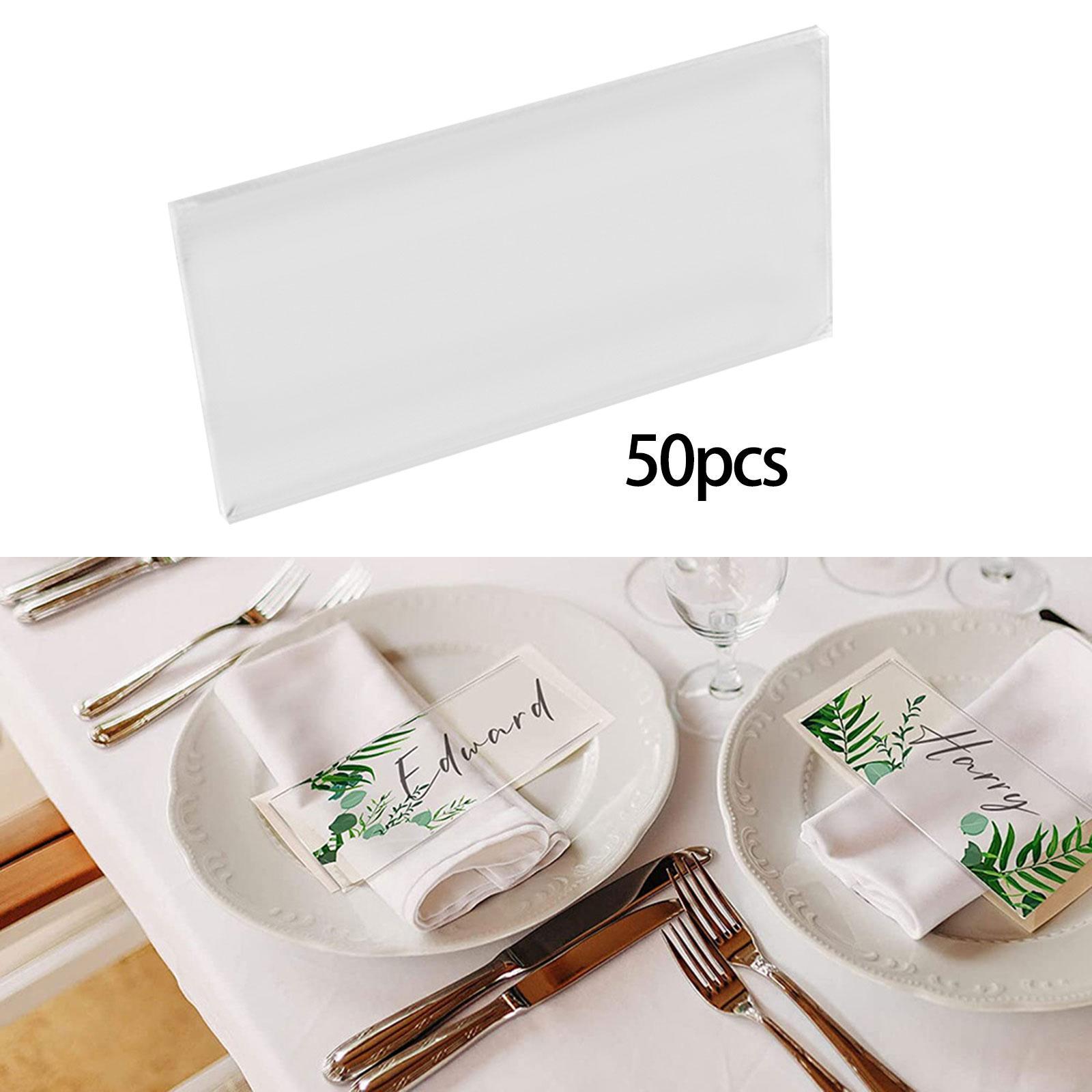 Clear Acrylic Place Cards for Wedding, DIY Message Cards, Acrylic Blank Table Number Cards, Wedding Seating Chart Cards for Party Wedding Reception