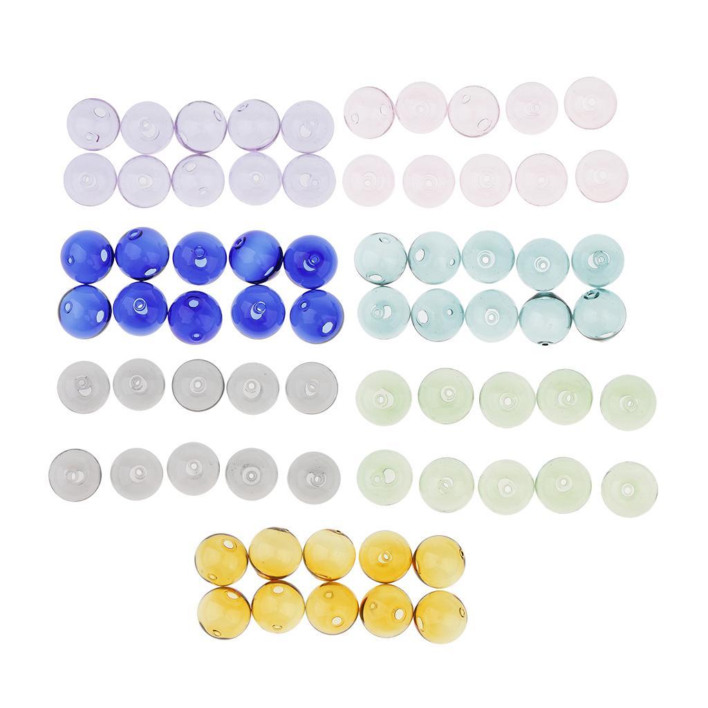 10pcs Globe Glass Bottle Charm Pendant DIY Craft Jewelry Making Blue