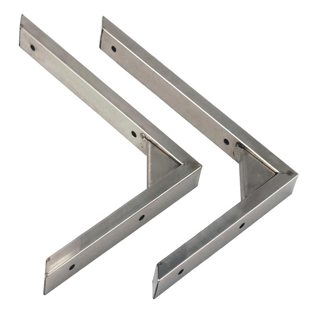 3X 2 Pcs Stainless steel Triangular Corner Wall Shelf Bracket Holder 12 inch