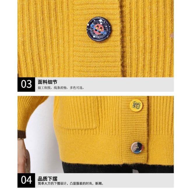 Áo khoác len cardigan nữ có túi, áo len nữ dáng ngắn