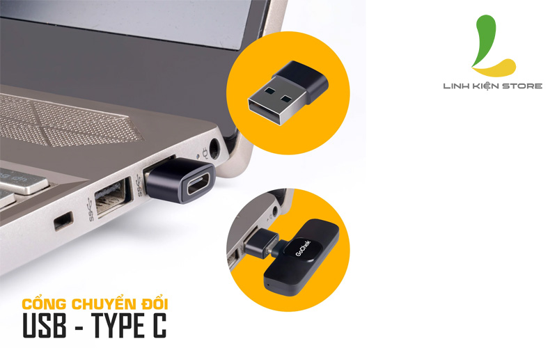 Đầu chuyển đổi Gochek từ Type C sang USB - Jack chuyển đầu nhanh chóng hỗ trợ ghi âm chuyển dữ liệu sang thiết bị máy tính - Hàng chính hãng