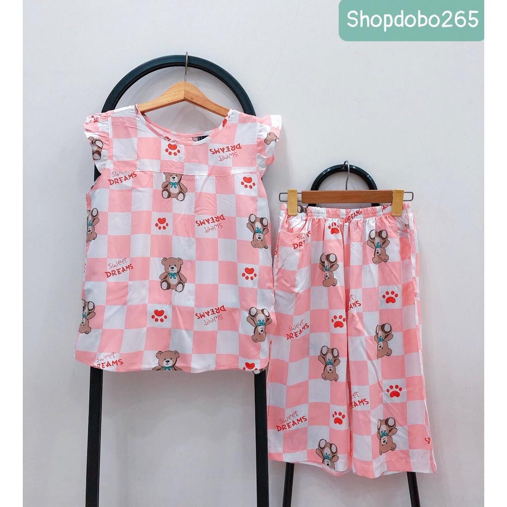 Đồ bộ nữ,đồ ngủ mặc nhà lửng tay cánh tiên vải lanh mềm, mát BL 164 họa tiết dễ thương size 45-70kg.
