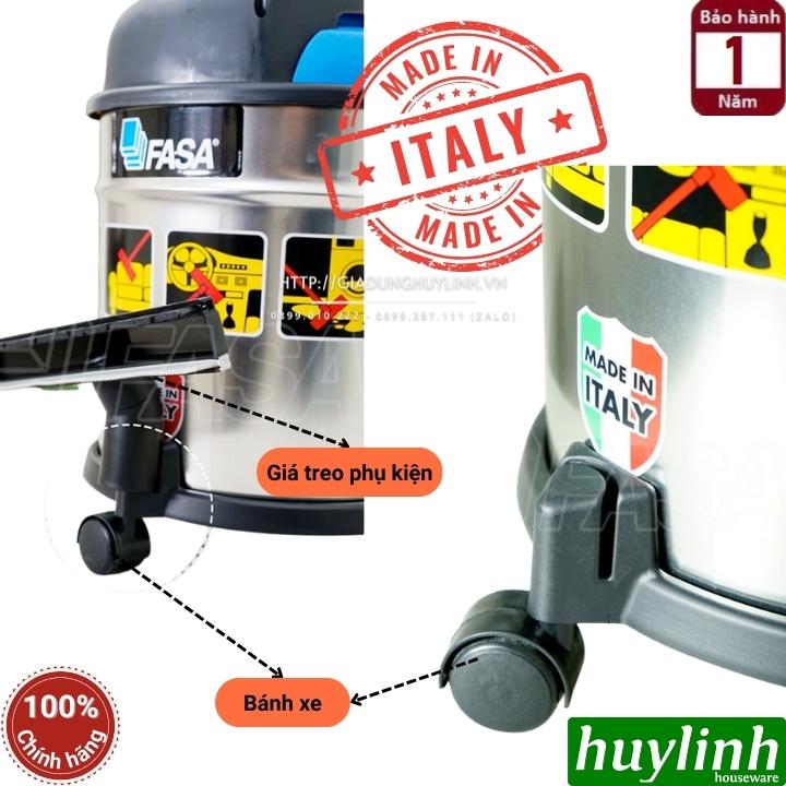 Máy hút bụi 3 chức năng Fasa WS20 - Dung tích 20 lít - Made in Italy - Hàng chính hãng - hút bụi khô - ướt - thổi bụi