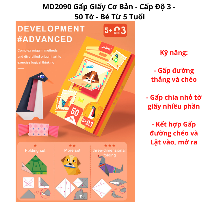 Đồ Chơi Gấp Giấy Thủ Công Origami Mideer - Cho Bé Từ 3 Tuổi Luyện Tay Khéo Léo Và Tư Duy