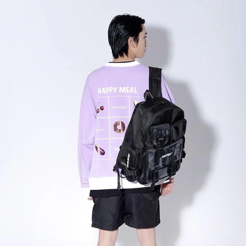 Balo Degrey Black Backpack 2810 Clothes Shop Balo Đi Học Đen Ulzzang Unisex