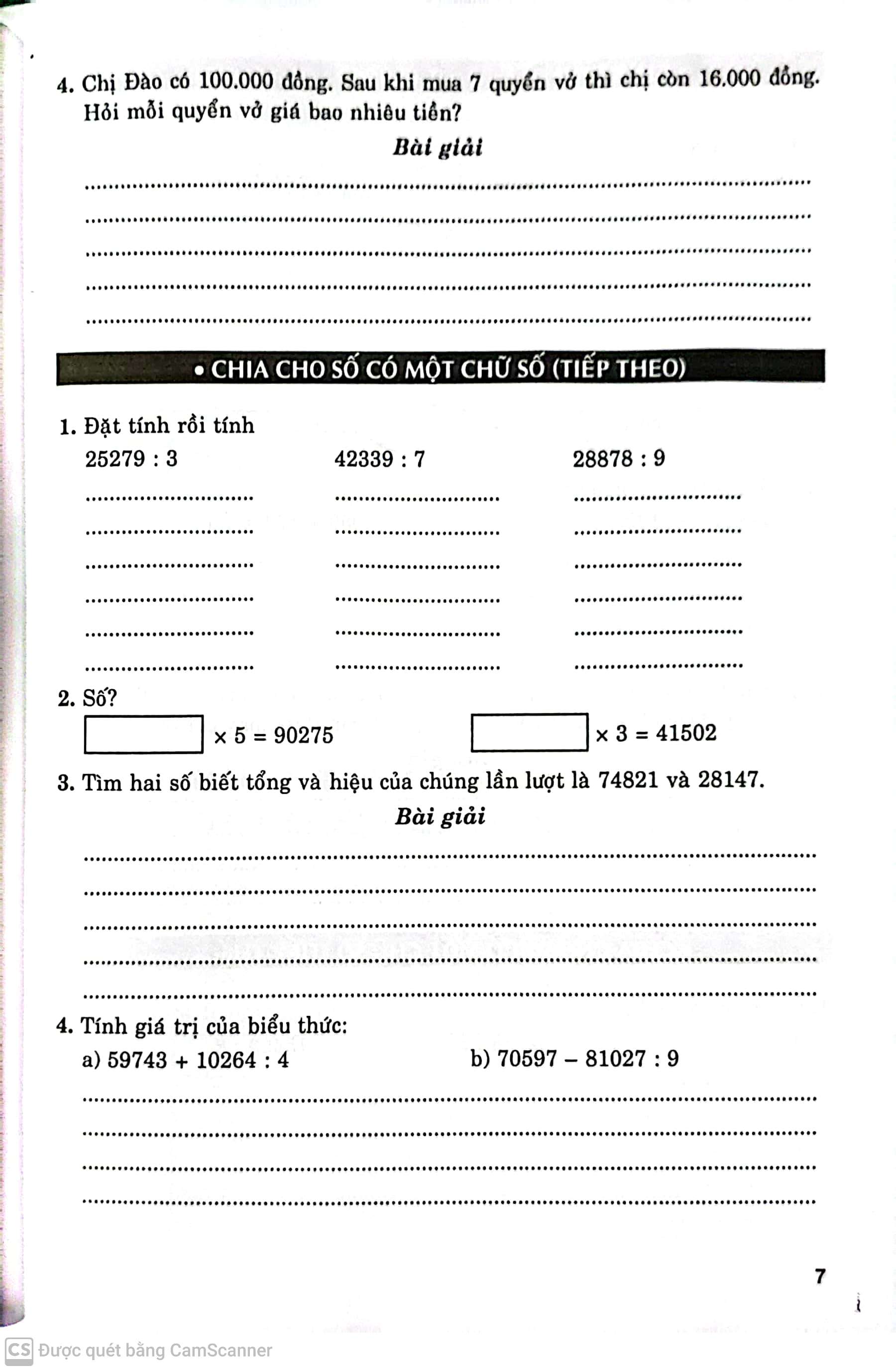 Vở Bài Tập Nâng Cao Toán 4 - Tập 2