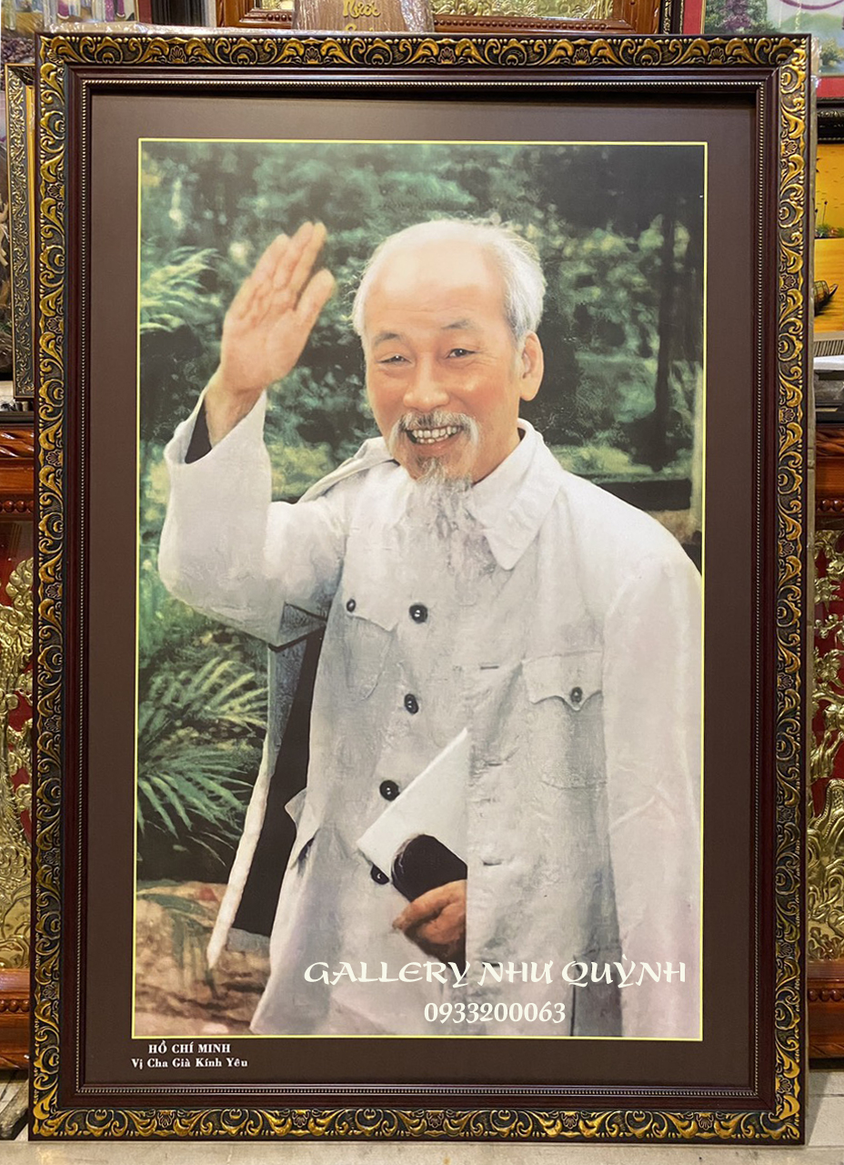 Tranh in dầu, Bác Hồ vây tay chào các đồng chí - IN190