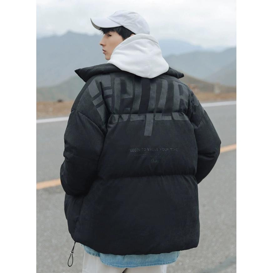 Áo khoác phao nam nữ MEANSTORE Jacket oversize form rộng phong cách Hàn Quốc màu đen hình in helper