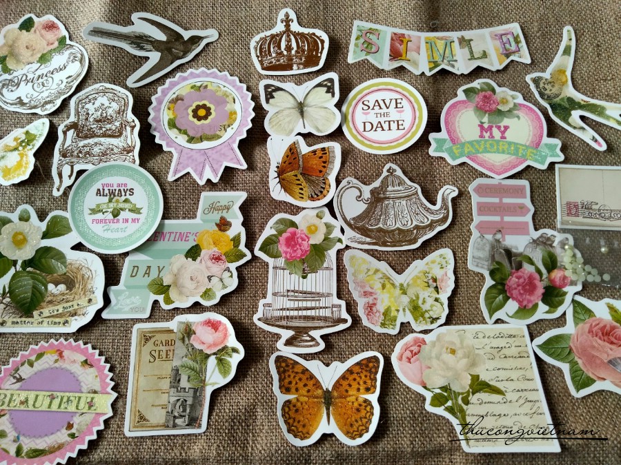 Sticker trang trí scapbook die cut