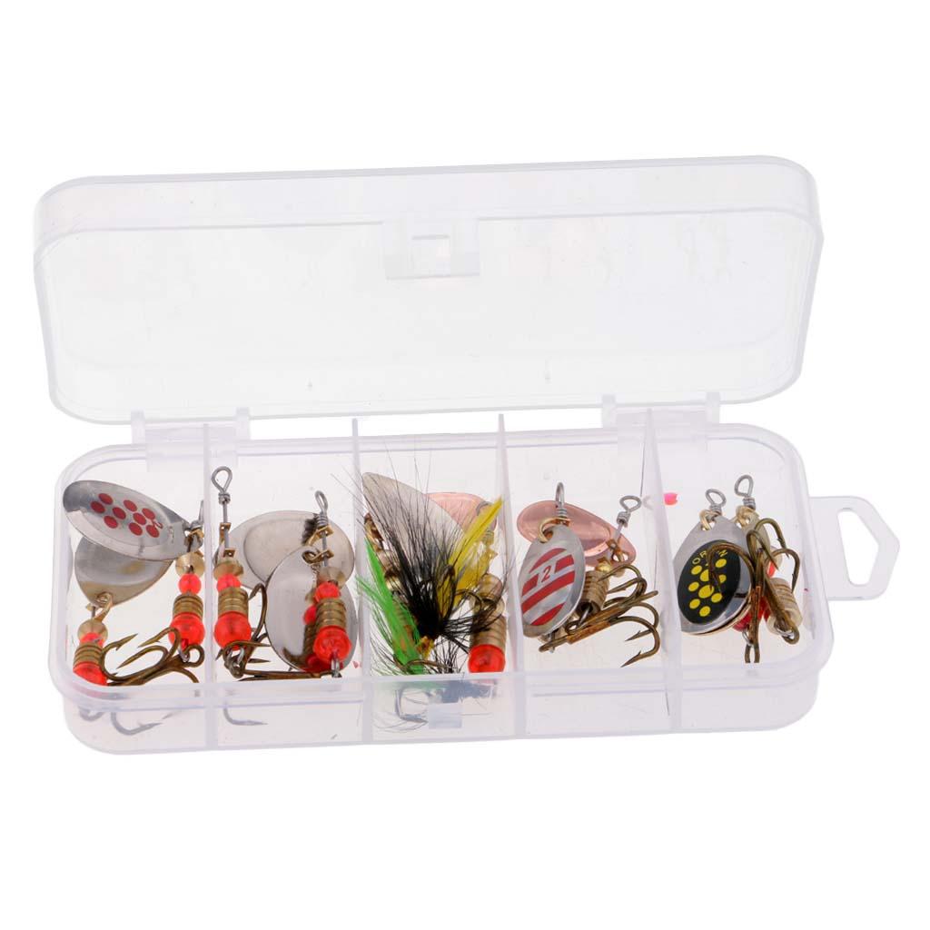 10x Metal Spoon Lure Sequins Noise Paillette Hook Sequins Lure Hard Baits
