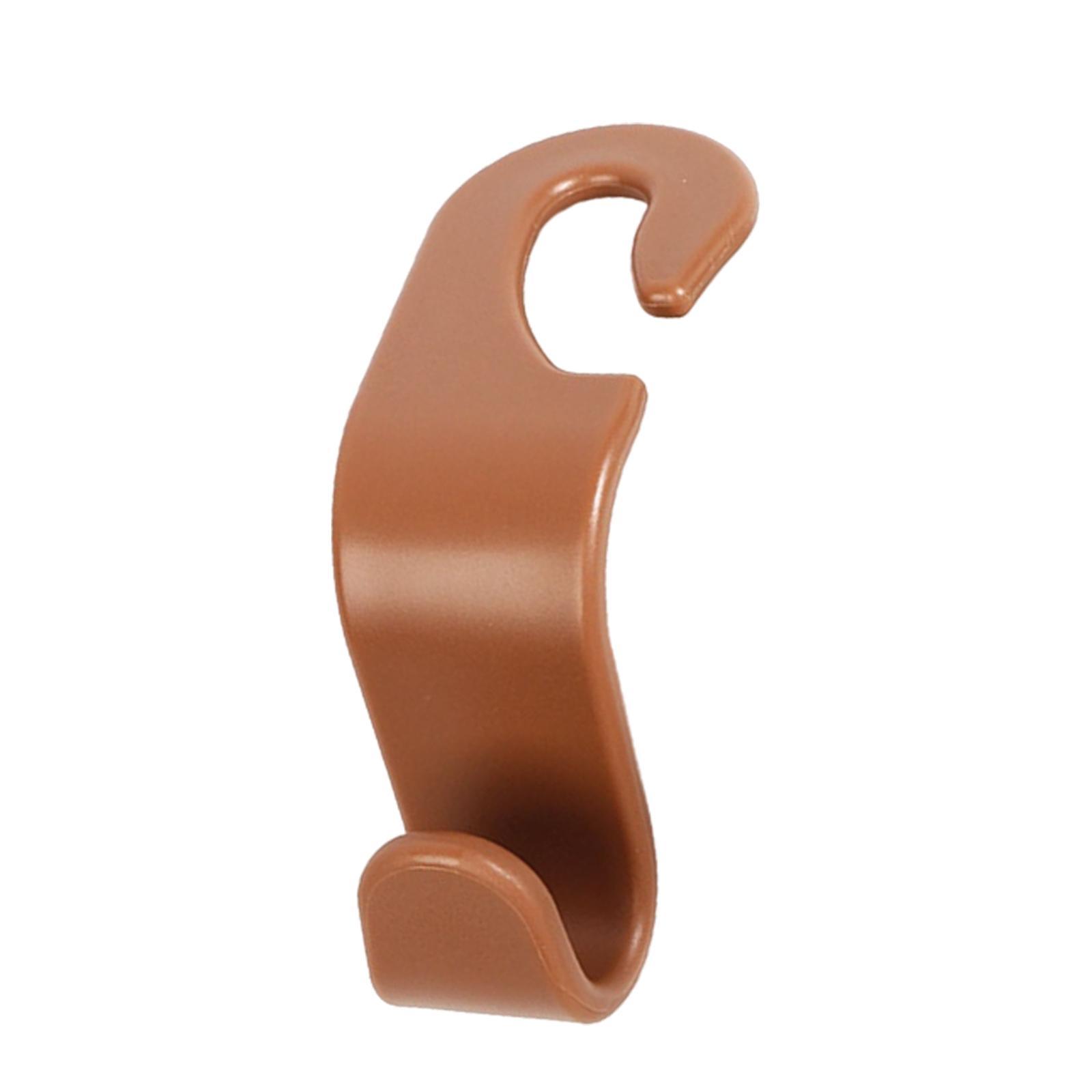 Car Headrest Hooks Seat Back Organizers Hanger for Handbag Grocery Bag Brown
