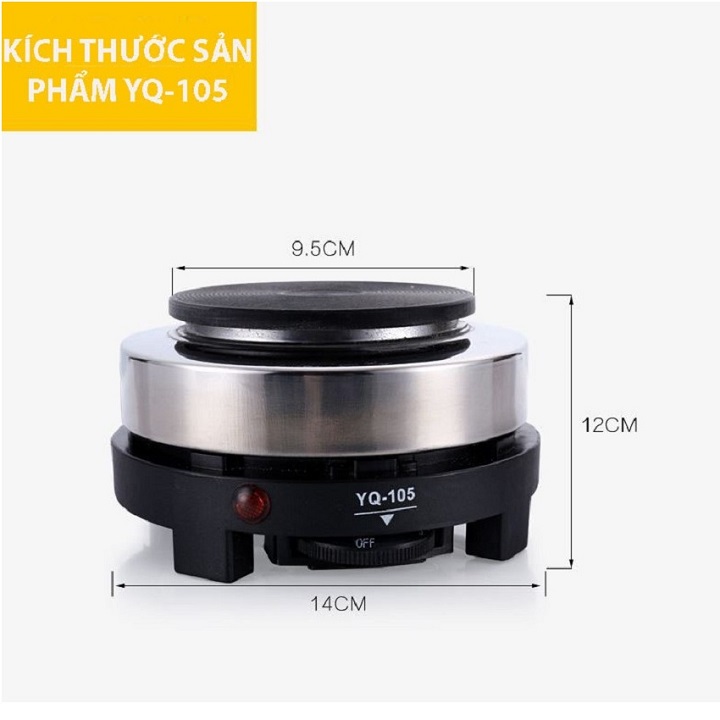 Combo bếp điện mini pha cafe, pha trà YQ-105 + Ấm moka 150ml thương hiệu EXPED